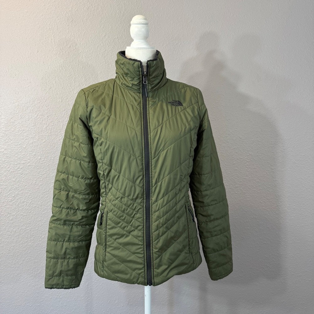 The North Face Women's Size S Green Mossbud Reversible Puffer Jacket